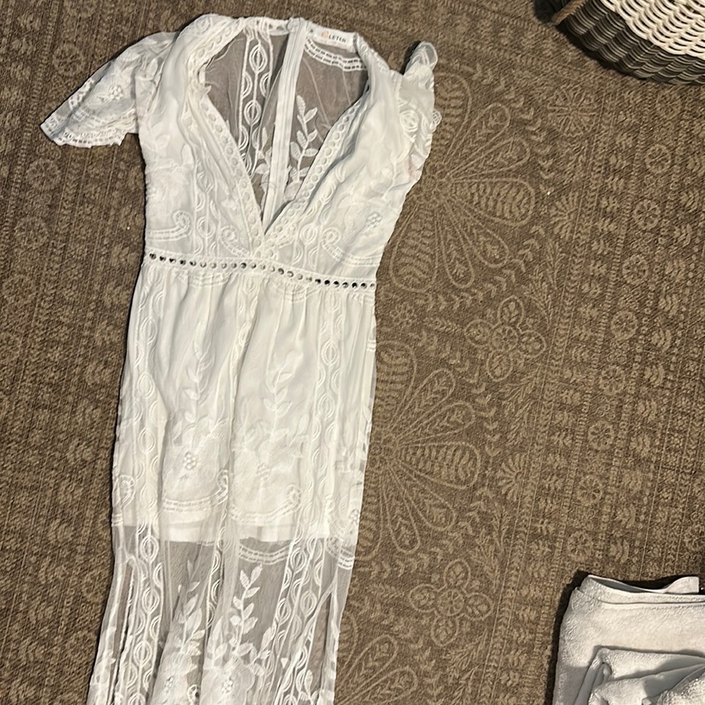 Boho white dress worn once